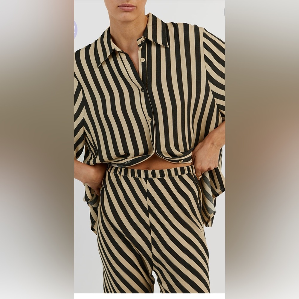 Dissh CLEMENCE WHEAT STRIPE BIAS CUT PANT DISSH Boutiques size 4